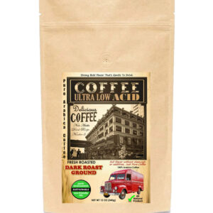 Ultra Low Acid Coffee - Dark Roast Ground Coffee 12 Oz