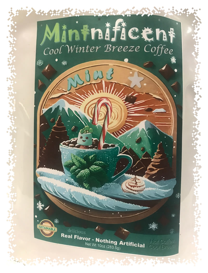 Winter mint holiday coffee